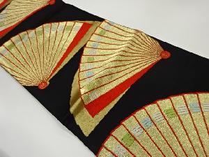 扇模様織出し袋帯